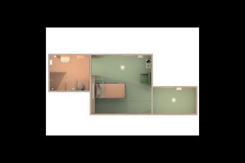 FIGURE 2: The two single bed isolation room layouts under consideration.  